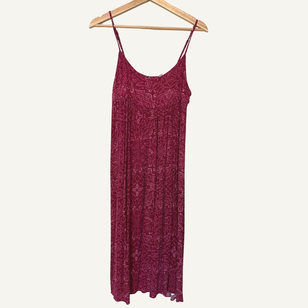 Ecote Urban Outfitters Magenta Geometric Print Strappy Midi Boho Dress Size S